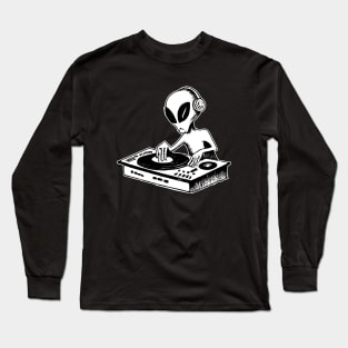 Tekno DJ Alien Rave Vinyl Long Sleeve T-Shirt